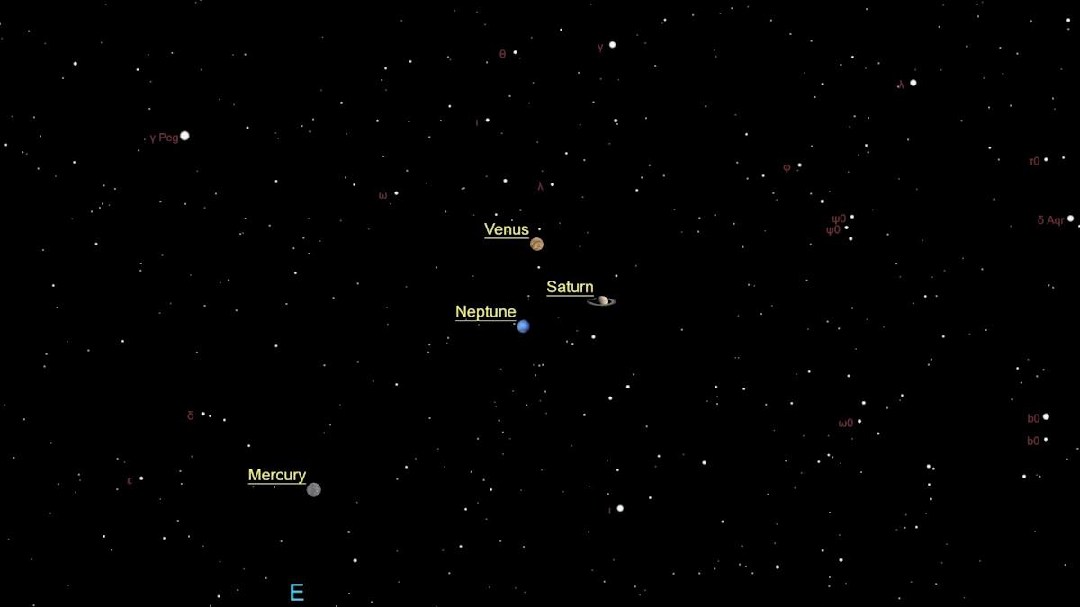 Rare Planetary Trio of Venus Saturn and Neptune Graces the Pre Dawn Sky on May 2